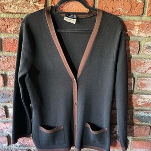 Vintage Neiman Marcus Black and Brown Cardigan Fabrikant couture